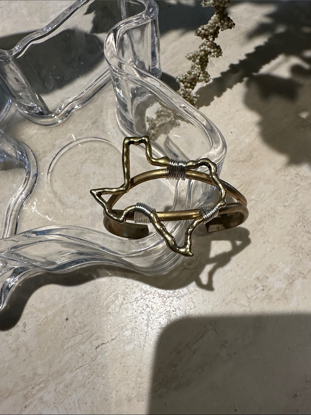 Gold Texas Outline Wire Wrap Bracelet